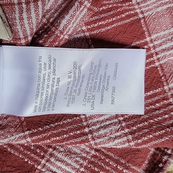 Madewell, plaid, short sleeve baby doll top,red/white, size M - Picture 7 of 9